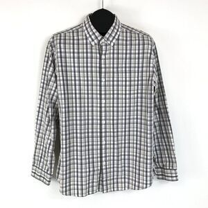 Eddie Bauer Classic Fit Button Down Shirt Men's Large Plaid 100% Cotton Casual